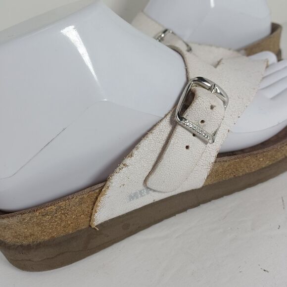 Mephisto  women's Helen White Leather  Slip On Thong Cork Sandals  Eu 37 US 7 - Picture 11 of 15